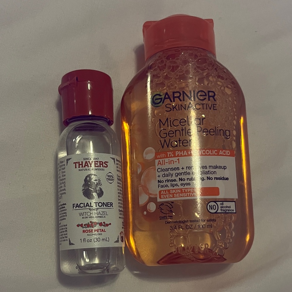 Garnier Micellar Water- 3.4 Oz & Thayers witch hazel - 1 Oz